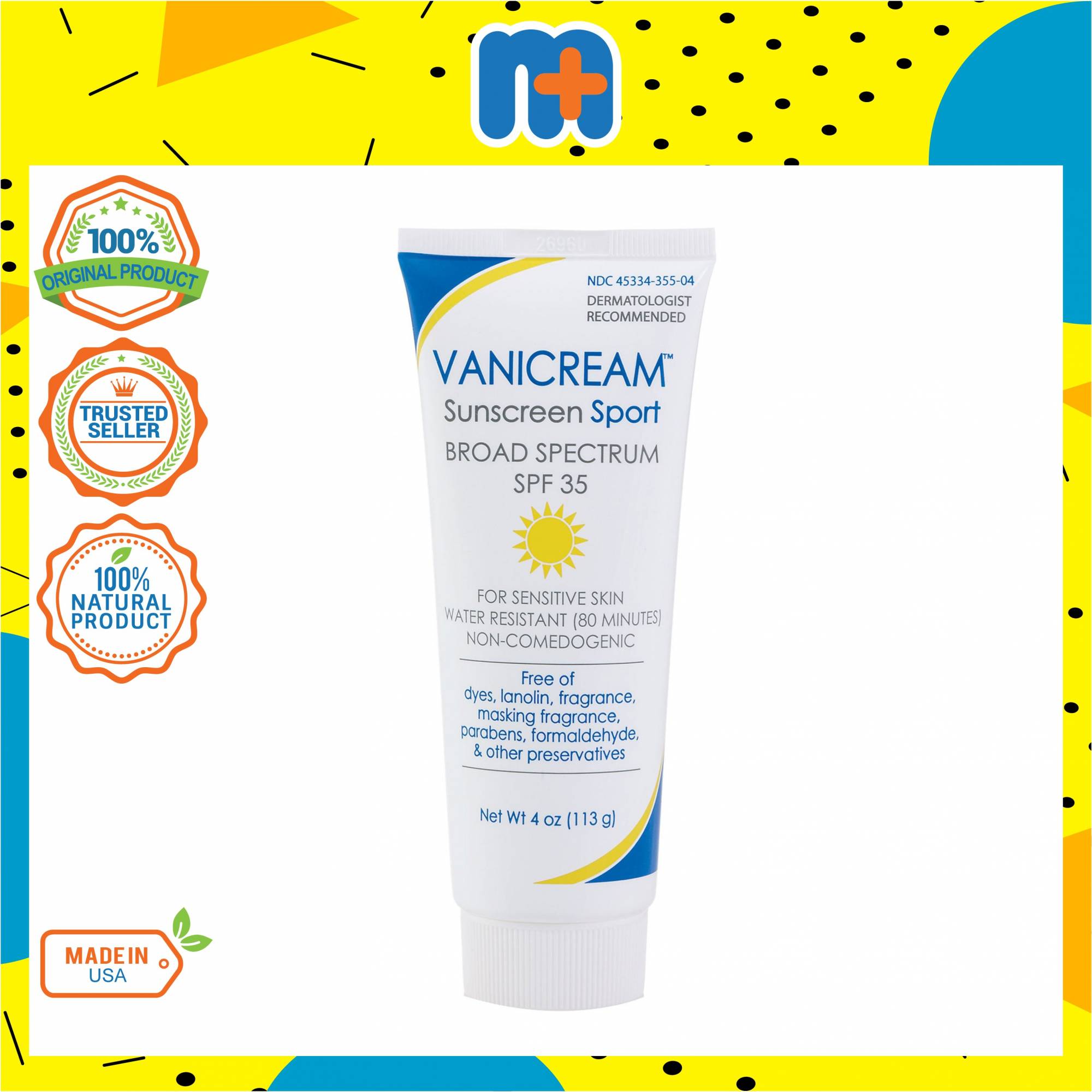 [MPLUS] VANICREAM SUNSCREEN SPORT SPF35 113GM